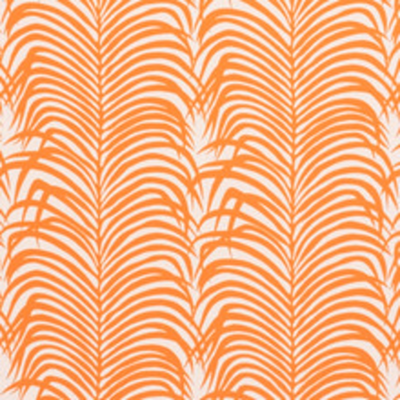 Schumacher Fabric Zebra Palm Indoor/Outdoor Orange 73172