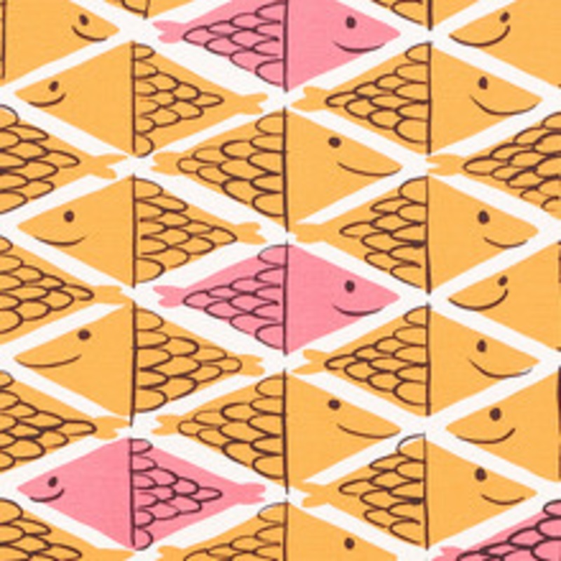 Schumacher Fabric Fish School Orange & Pink 178210
