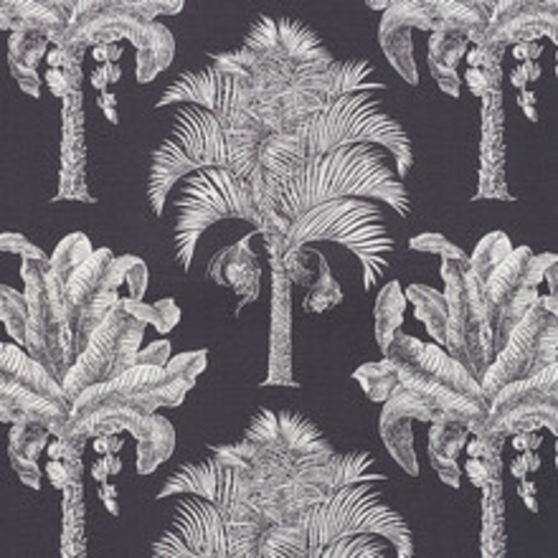 Schumacher Fabric Grand Palms Carbon 178003