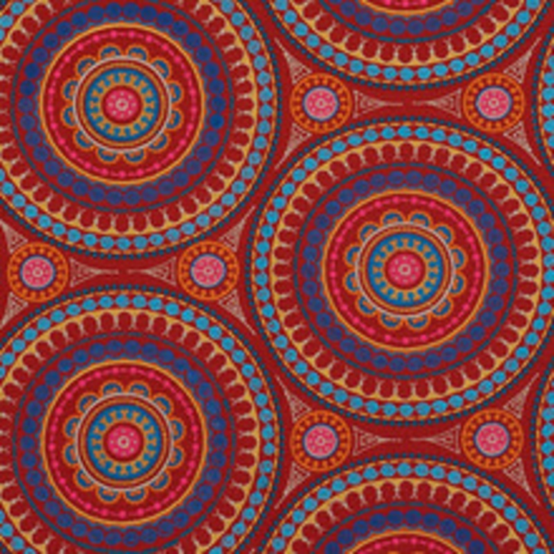 Schumacher Fabric Idris Embroidery Red & Multi 71951