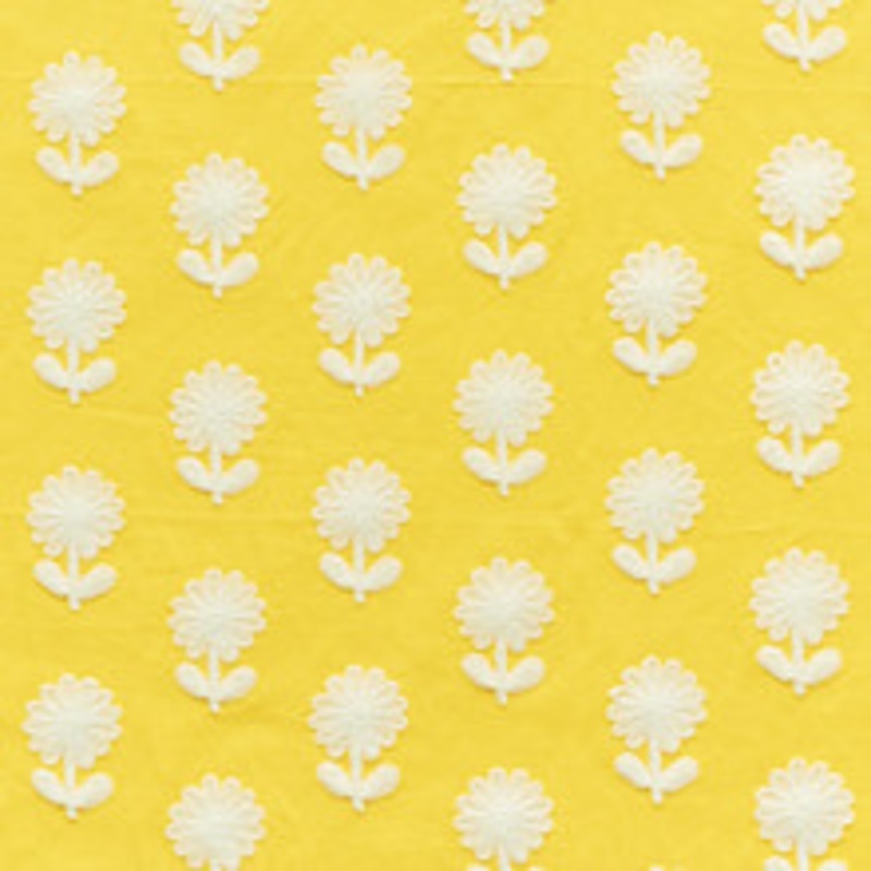 Schumacher Fabric Paley Embroidery Yellow 73480