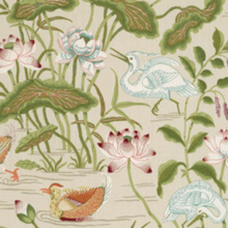 Schumacher Fabric Lotus Garden Parchment 172936