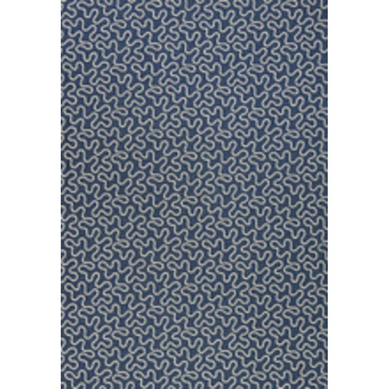 Schumacher Fabric Meander Embroidery Indigo 67600