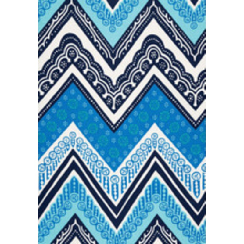 Schumacher Fabric Tangier Frame Print Ocean 174740