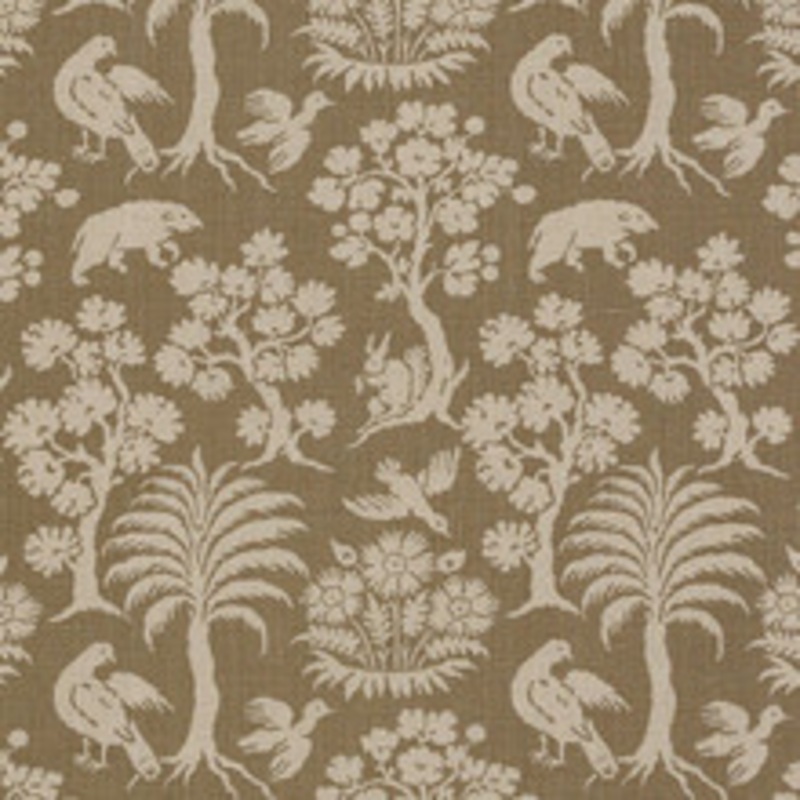 Schumacher Fabric Woodland Silhouette Mocha 176172