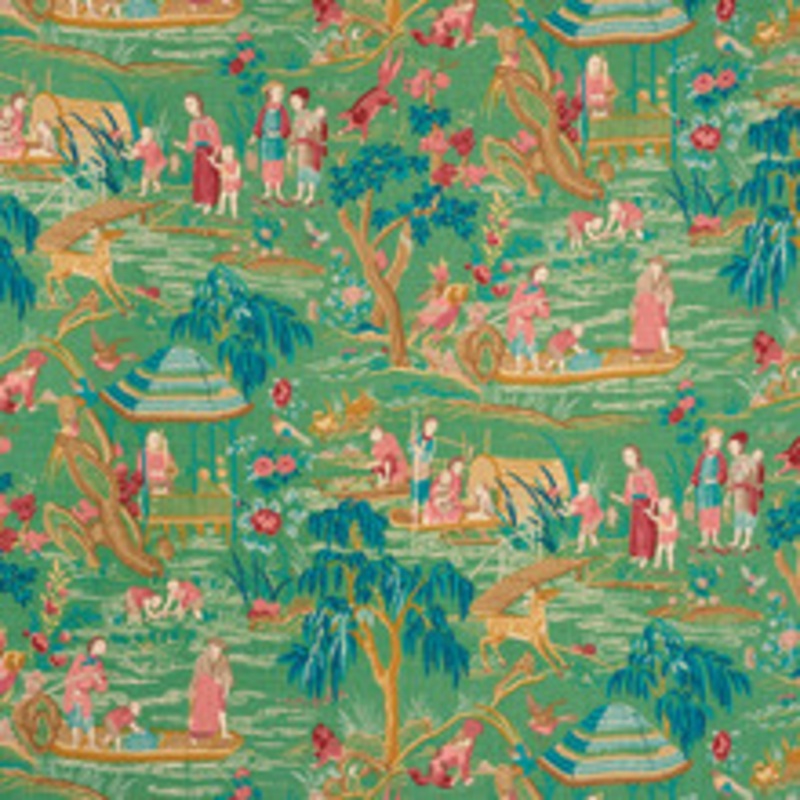 Schumacher Fabric Yangtze River Jade 176770