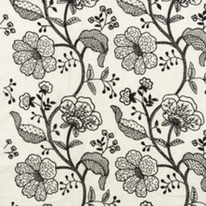 Schumacher Fabric Full Bloom Embroidery Ink 70812
