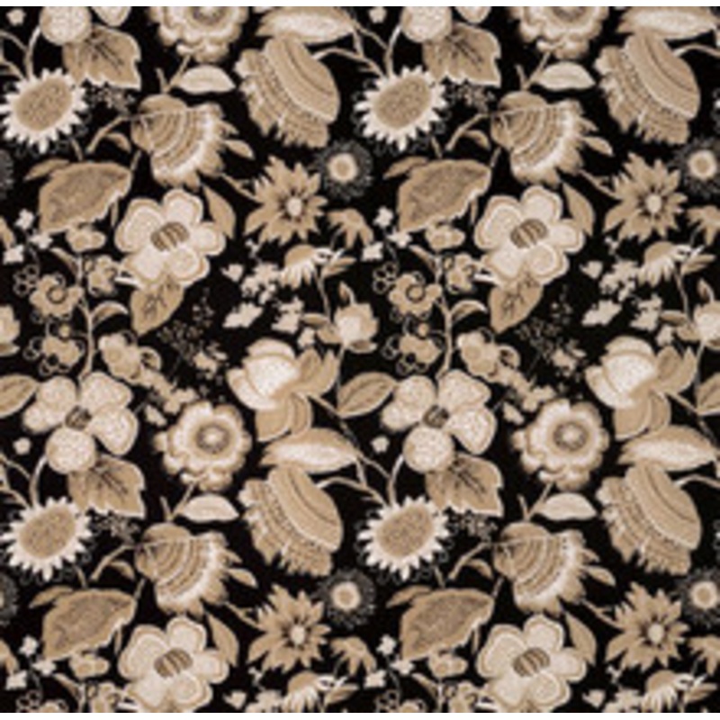 Schumacher Fabric Tikki Garden Lava Black 176010