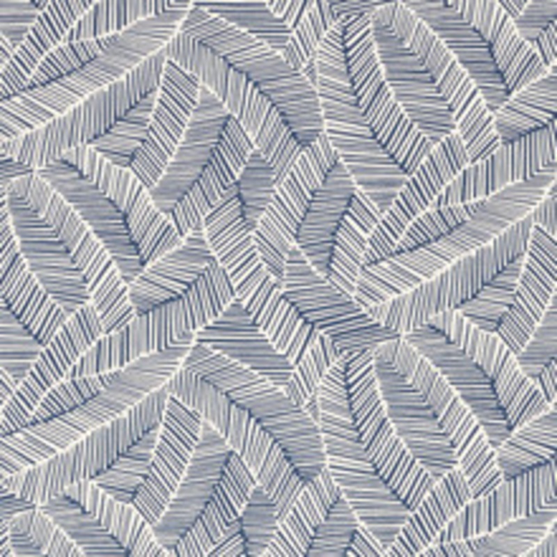 Schumacher Fabric Abstract Leaf Navy 176222