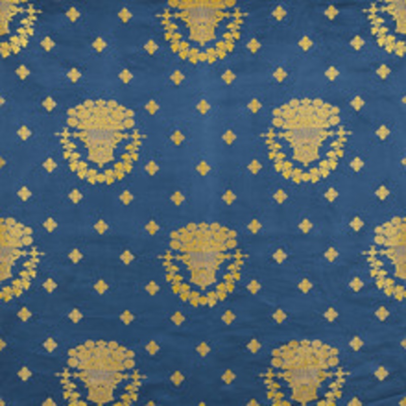 Schumacher Fabric Blue Room Lampas Blue 71700