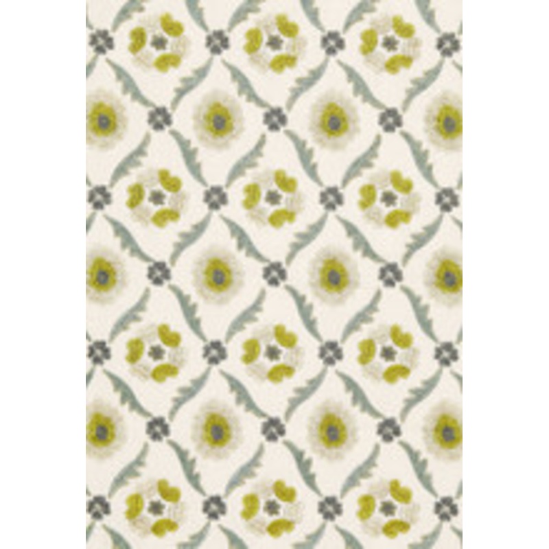 Schumacher Fabric Claremont Embroidery Chartreuse 65741