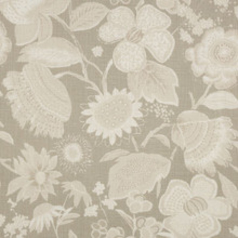 Schumacher Fabric Tikki Garden Linen Sea Oyster 175850