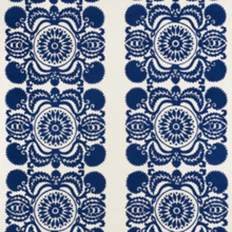 Schumacher Fabric Castanet Embroidery Cobalt 70260