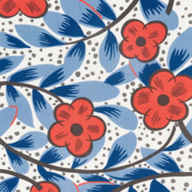 Schumacher Fabric Cocarde Espagnole Red & Blue 177550