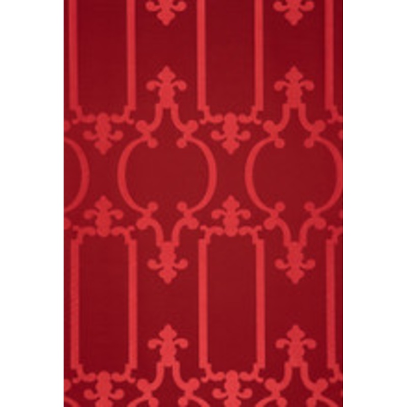 Schumacher Fabric Ornamental Silk Ruby Lacquer 55864