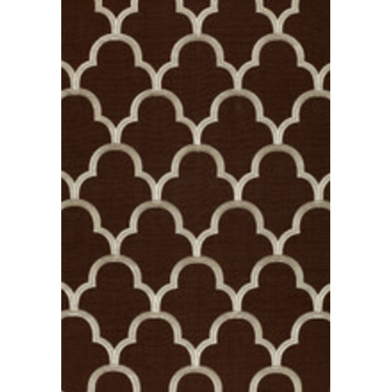 Schumacher Fabric Scallop Embroidery Espresso 64322