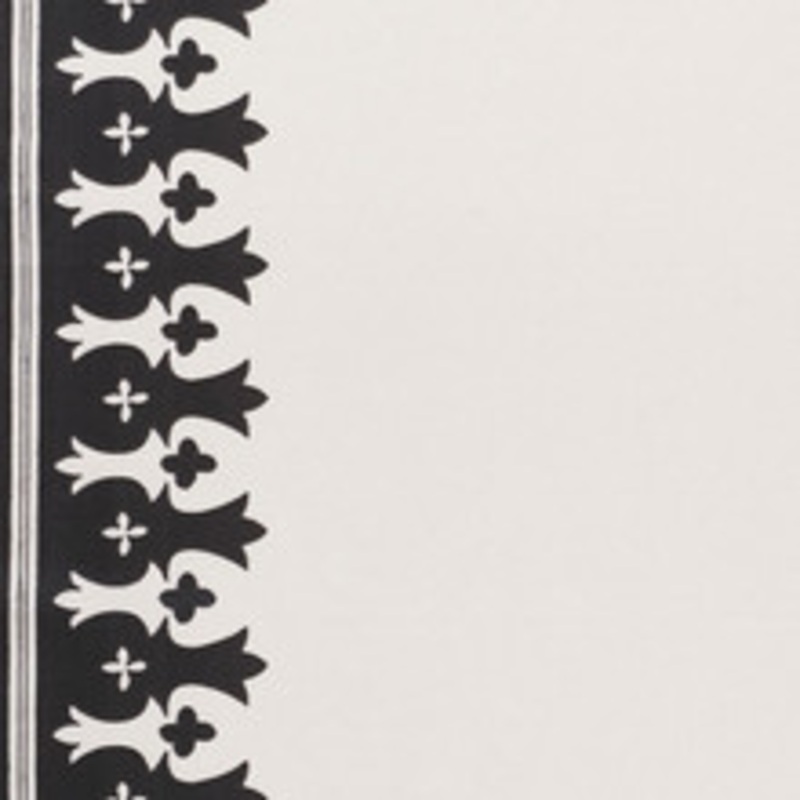 Schumacher Fabric Bergama Carbon & Ivory 74181