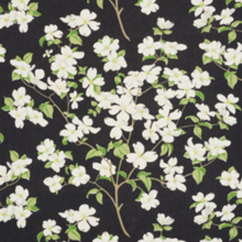 Schumacher Fabric Blooming Branch Black 177412