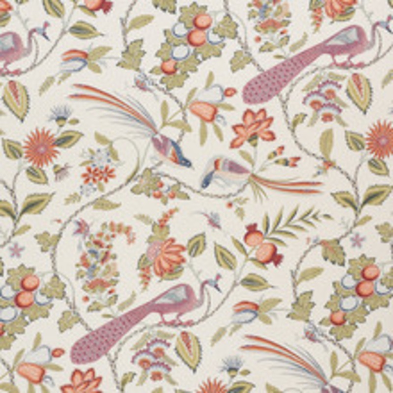Schumacher Fabric Campagne Persimmon & Pink 175953