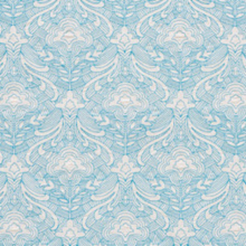 Schumacher Fabric Hendrix Embroidery Blue 76160