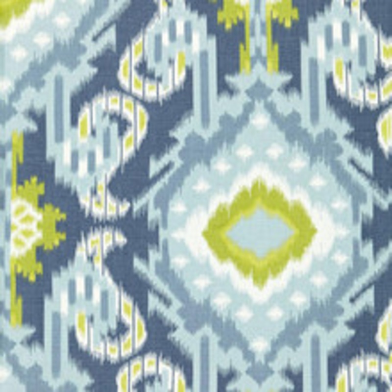 Schumacher Fabric Kiribati Ikat Print Aquamarine 174982