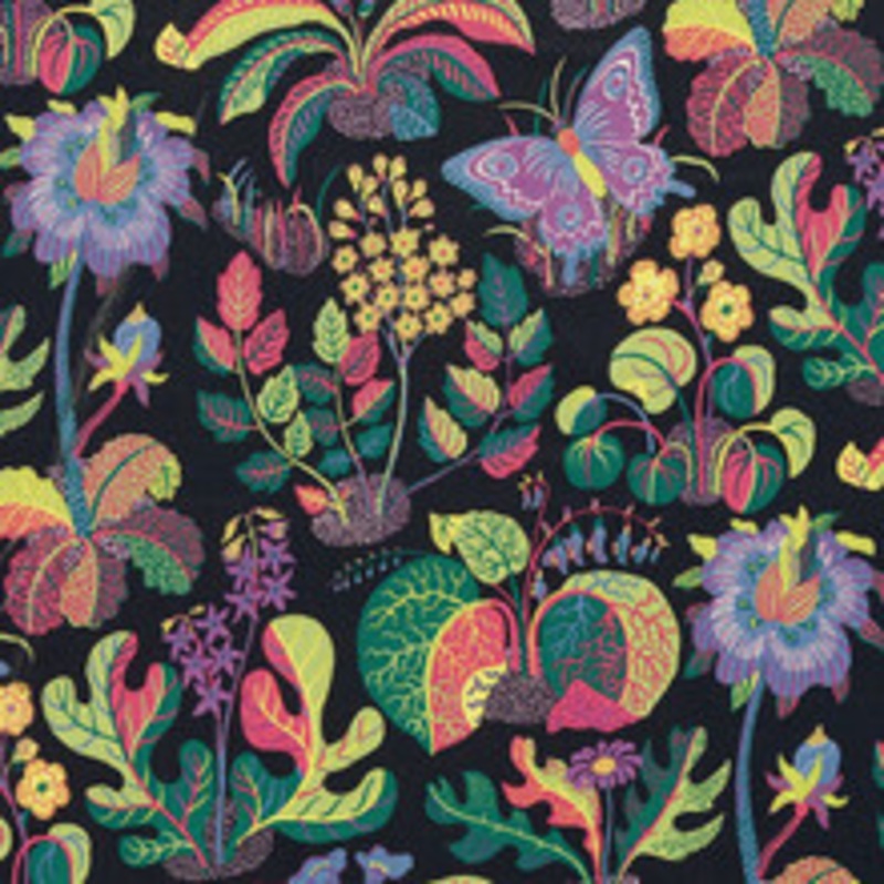 Schumacher Fabric Exotic Butterfly Black 176182
