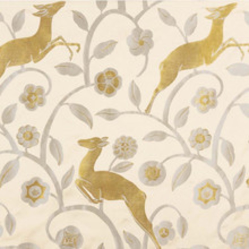 Schumacher Fabric Les Gazelles Au Bois Ecru 68911