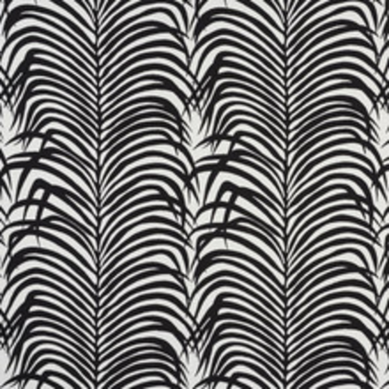 Schumacher Fabric Zebra Palm Indoor/Outdoor Black 73173