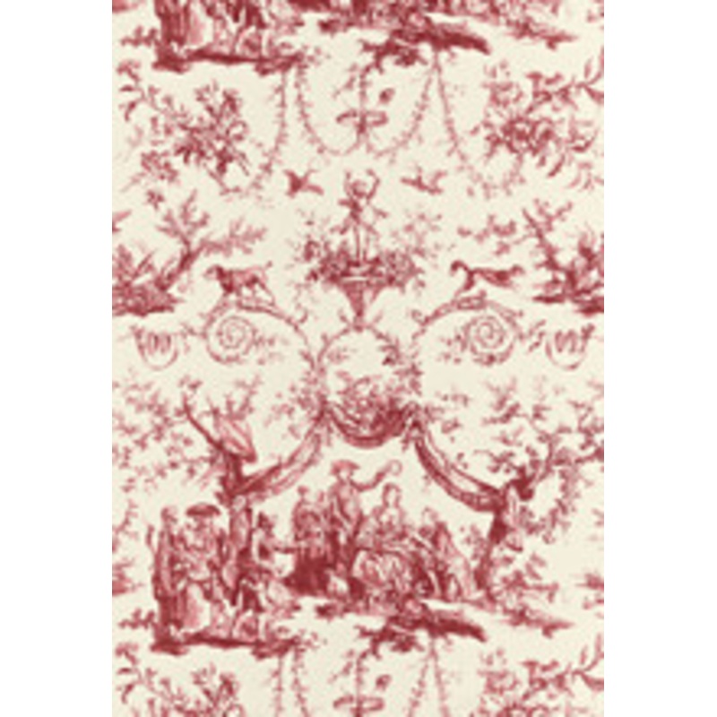 Schumacher Fabric Le Couronnement De La Rosiere Rouge 175270