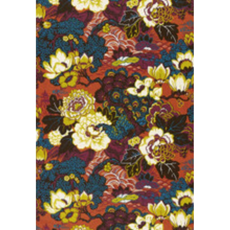 Schumacher Fabric Shanghai Peacock Cinnabar 175132