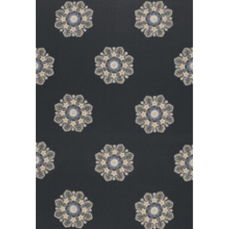 Schumacher Fabric Chennai Linen Embroidery Midnight 66820