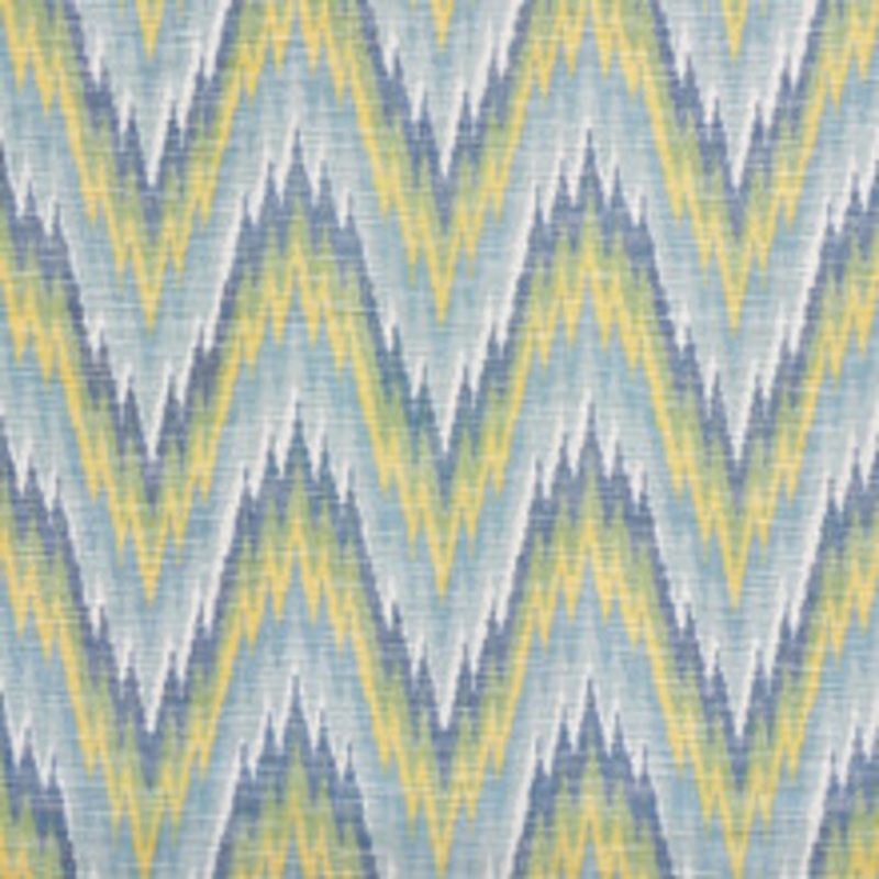 Schumacher Fabric Ibiza Flamestitch Pool 73460