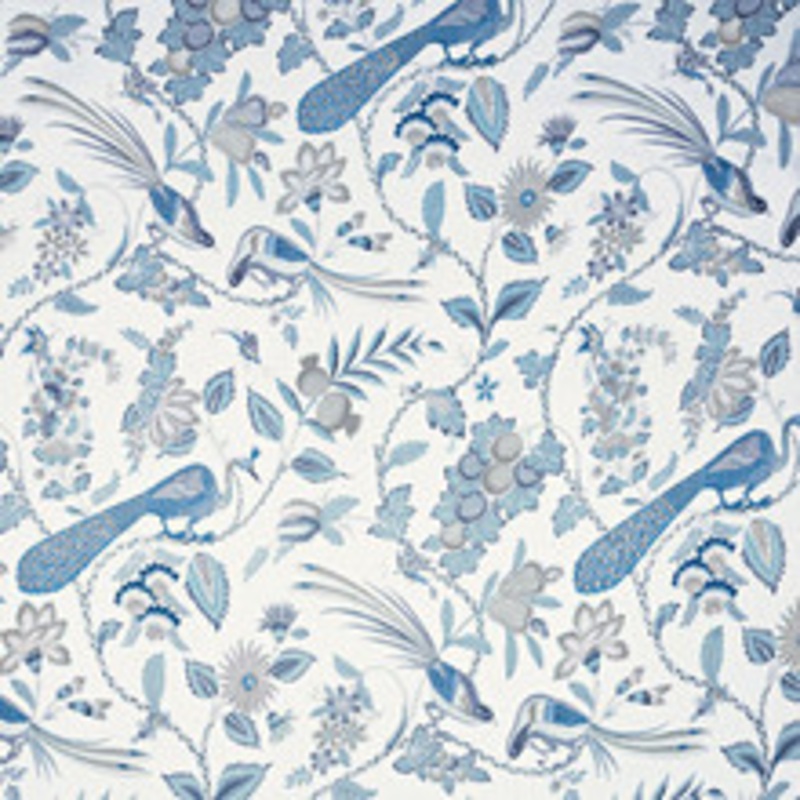 Schumacher Fabric Campagne Bleu & Gris 175952