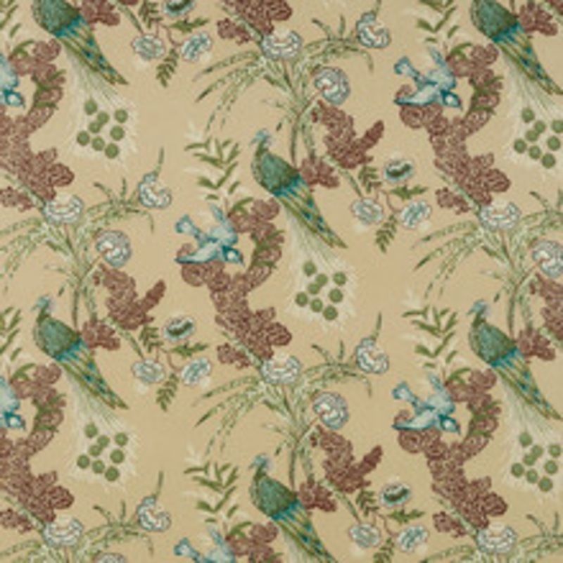 Schumacher Fabric Peacock Beige 175914