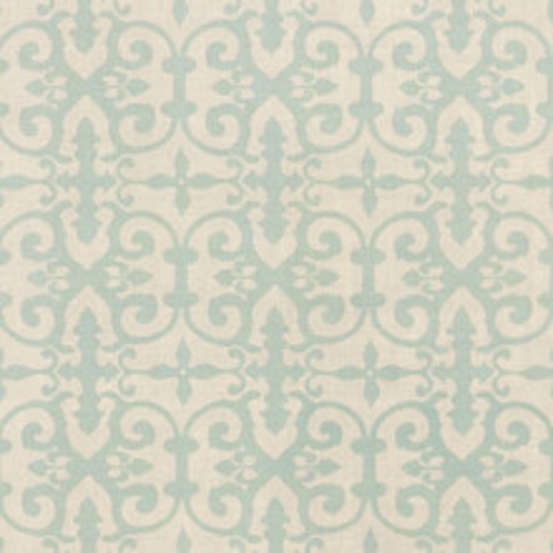 Schumacher Fabric Ferne Park Aqua Fern003