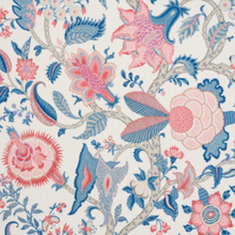 Schumacher Fabric Arborvitae Rose & Delft 177370