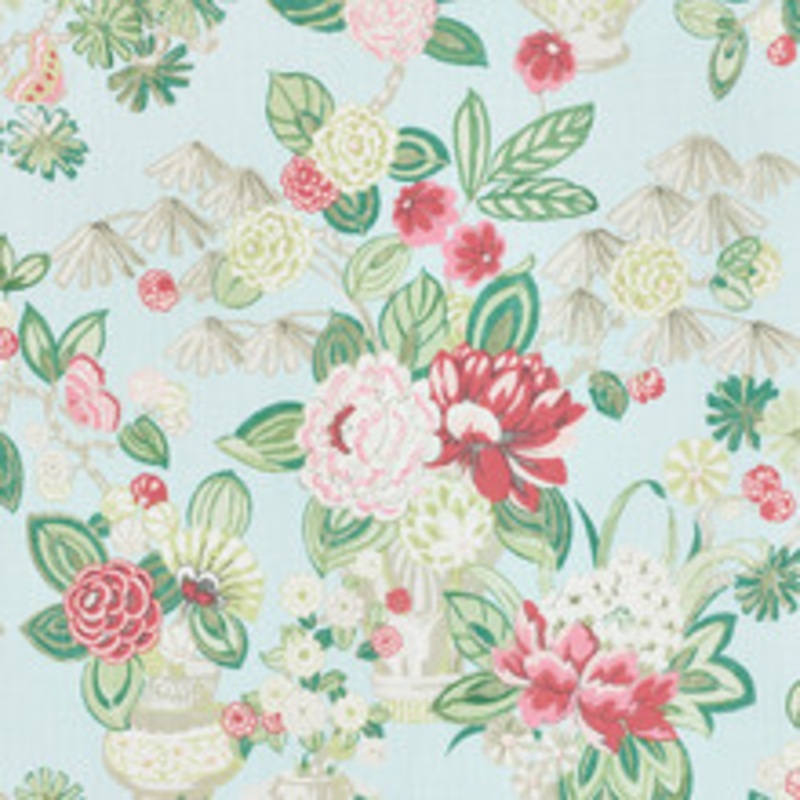 Schumacher Fabric Bouquet Chinois Sky 177292