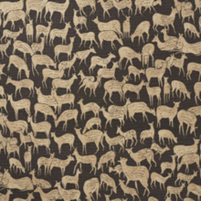 Schumacher Fabric Fauna Carbon 177720