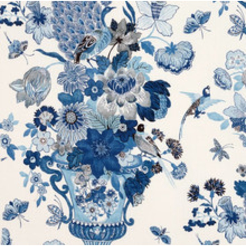 Schumacher Fabric Lansdale Bouquet Porcelain 173073