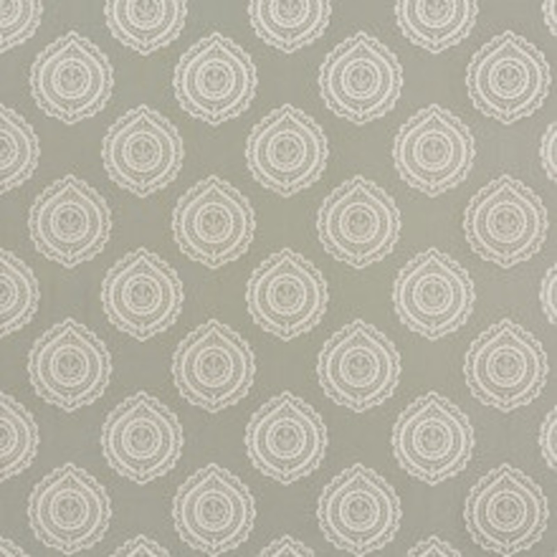 Schumacher Fabric Olana Linen Embroidery Haze 70200