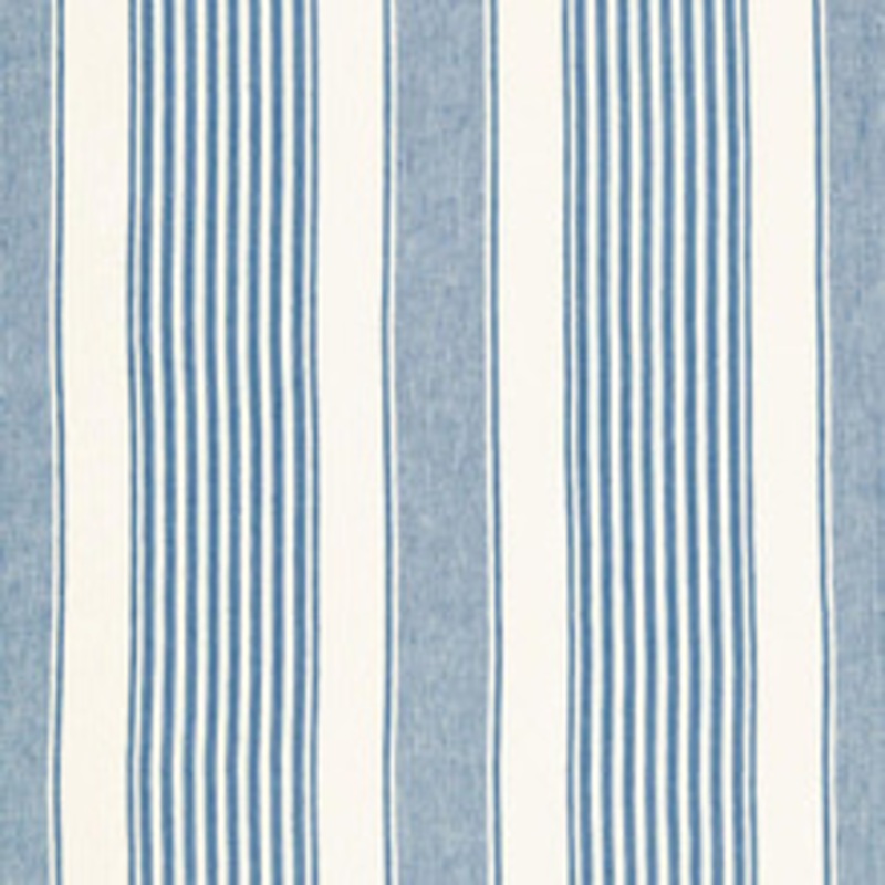 Schumacher Fabric Summerville Linen Stripe Ocean 66090