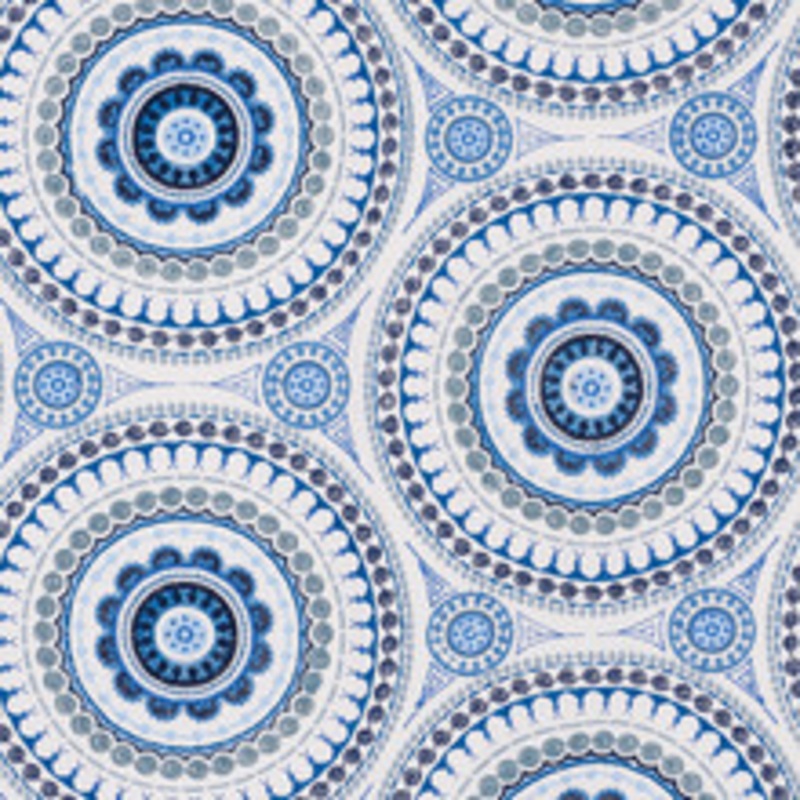 Schumacher Fabric Idris Embroidery Blues 71952
