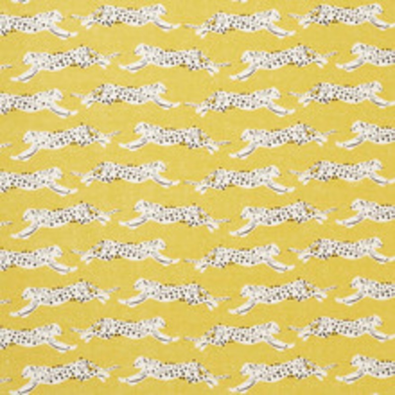 Schumacher Fabric Leaping Leopards Yellow 177740