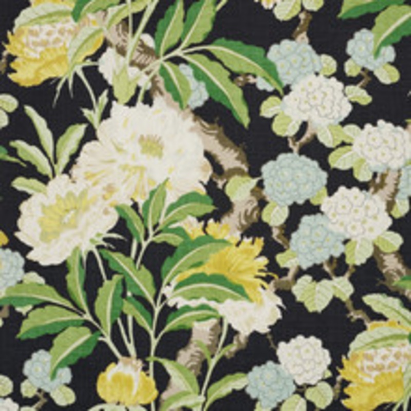 Schumacher Fabric Enchanted Garden Black 177391