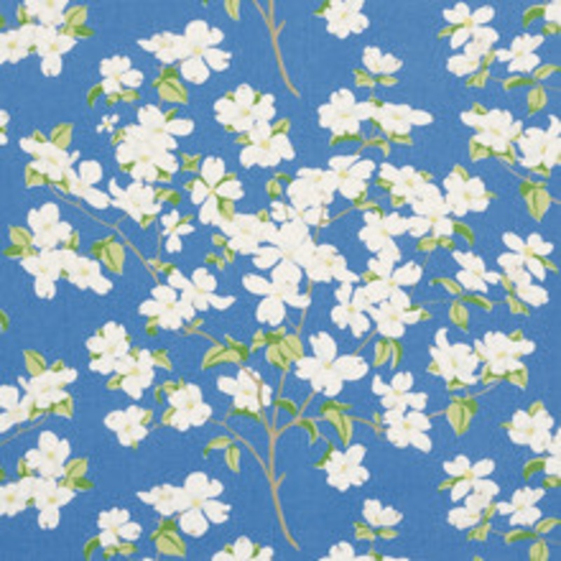 Schumacher Fabric Blooming Branch Blue 177411