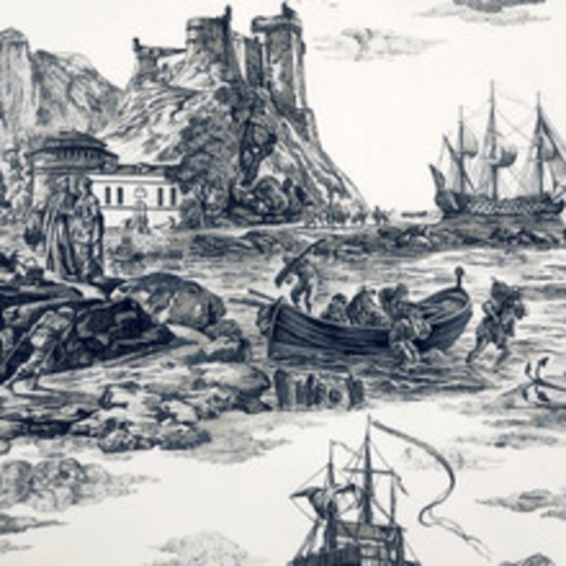Schumacher Fabric Marine Toile Black 176162