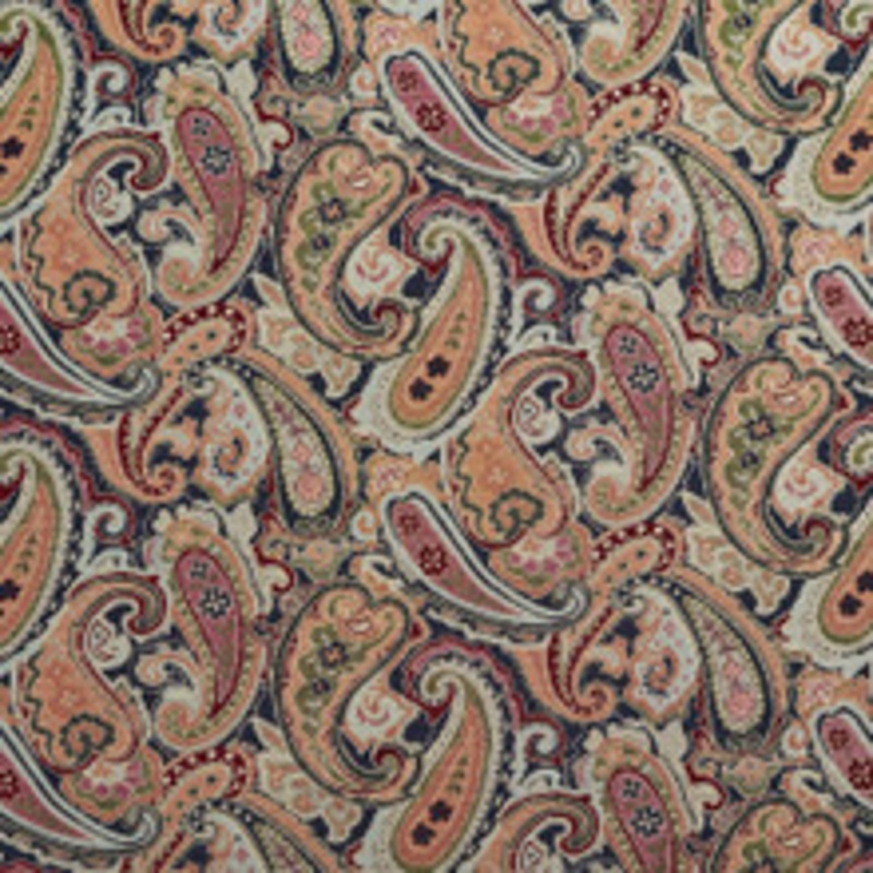 Charlotte Fabric 1971 Navy Paisley