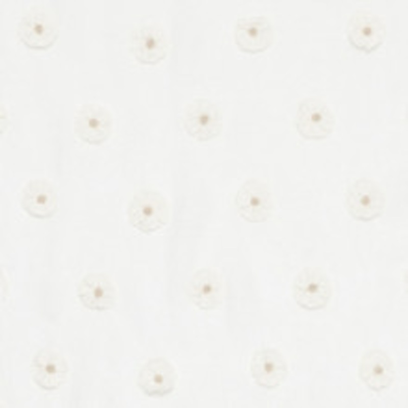 Schumacher Fabric Button Flower Sheer Ivory 75750