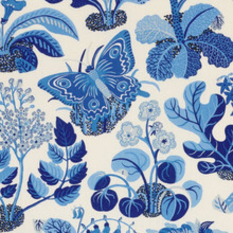 Schumacher Fabric Exotic Butterfly Marine 176183