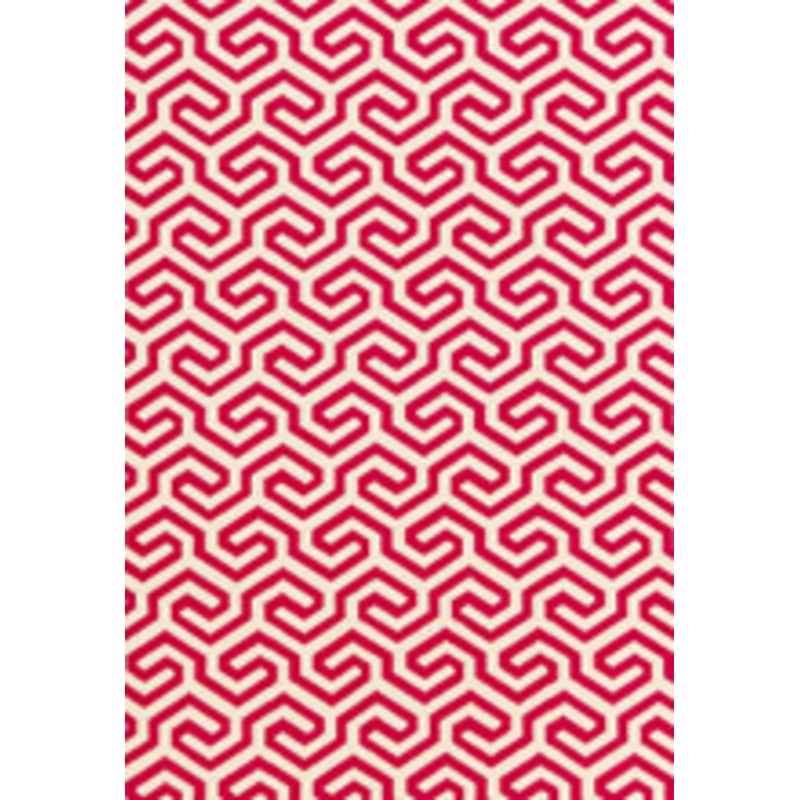 Schumacher Fabric Ming Fret Cerise 66880
